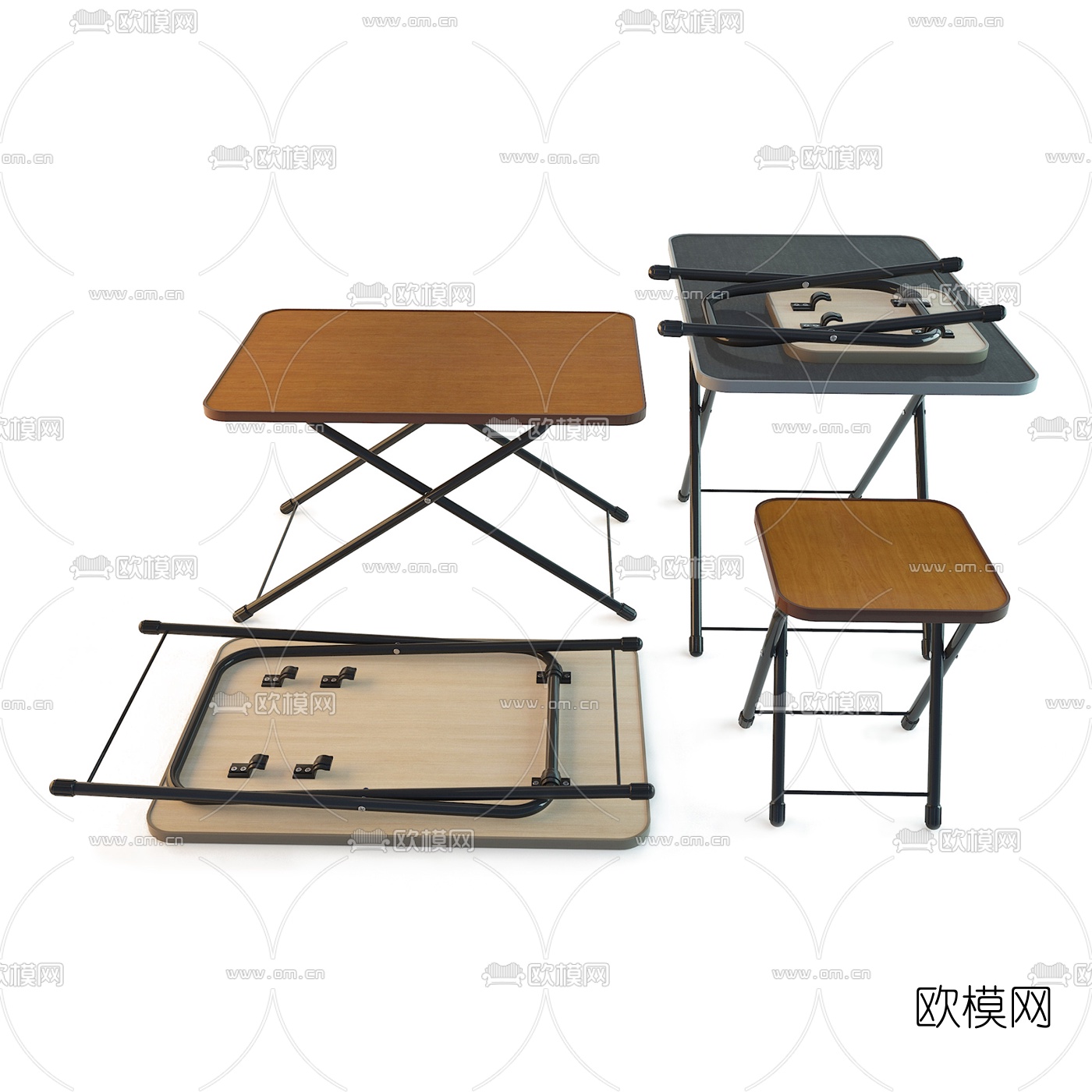 现代折叠桌椅3d模型