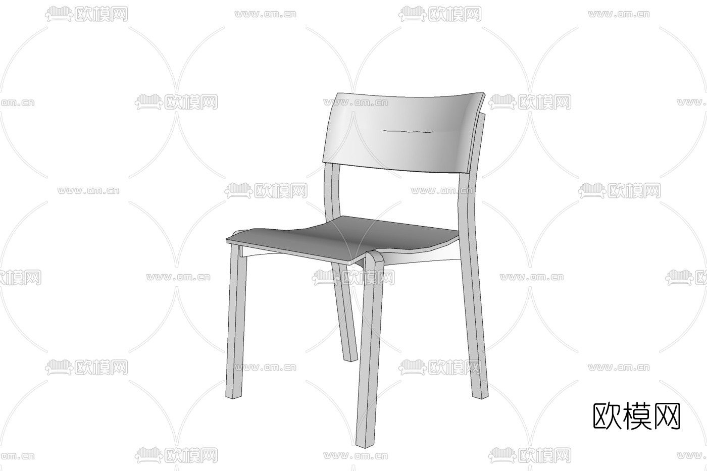 现代铁艺单椅免费su模型下载