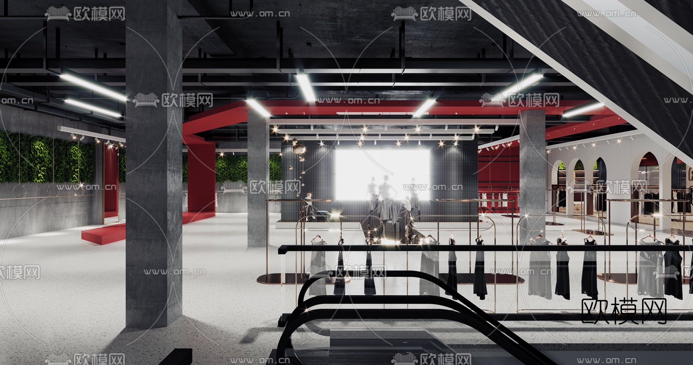 工业风女士服装店3d模型下载（渲染图9）