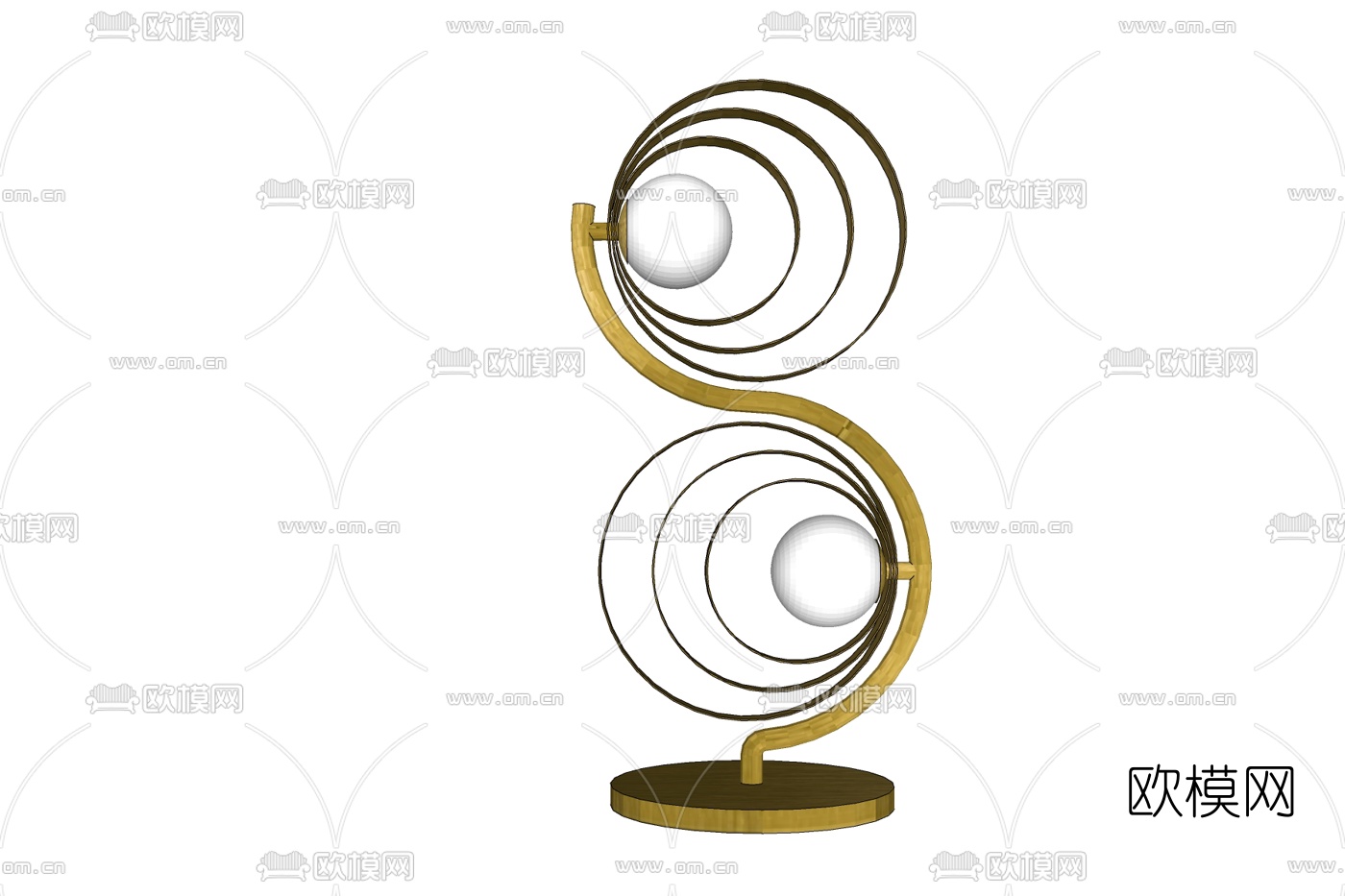 现代金属蚊香摆件免费su模型下载