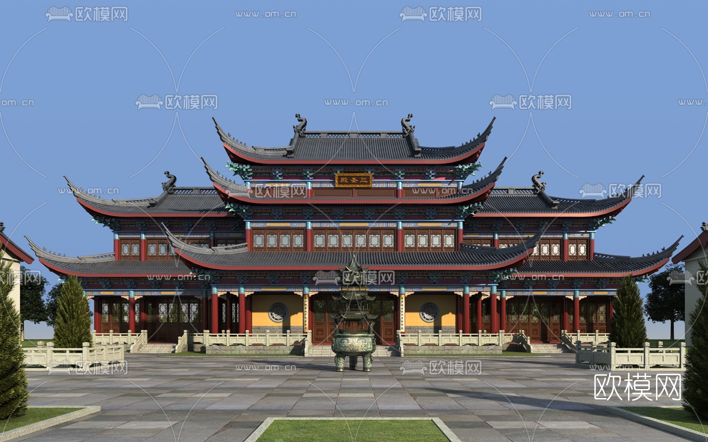 古建寺庙3d模型下载