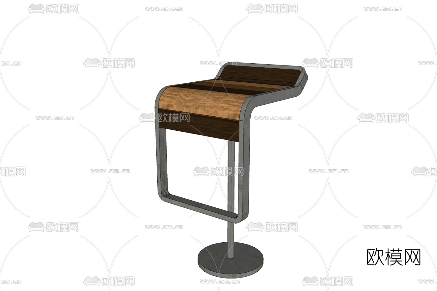 现代铁艺吧台椅免费su模型下载