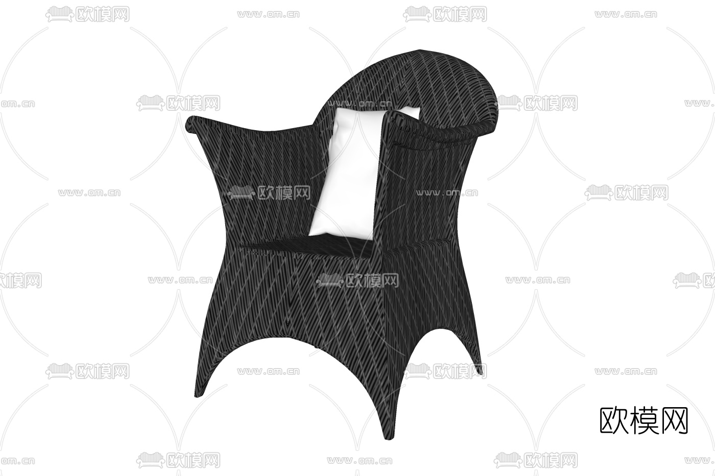 现代布艺休闲椅免费su模型下载