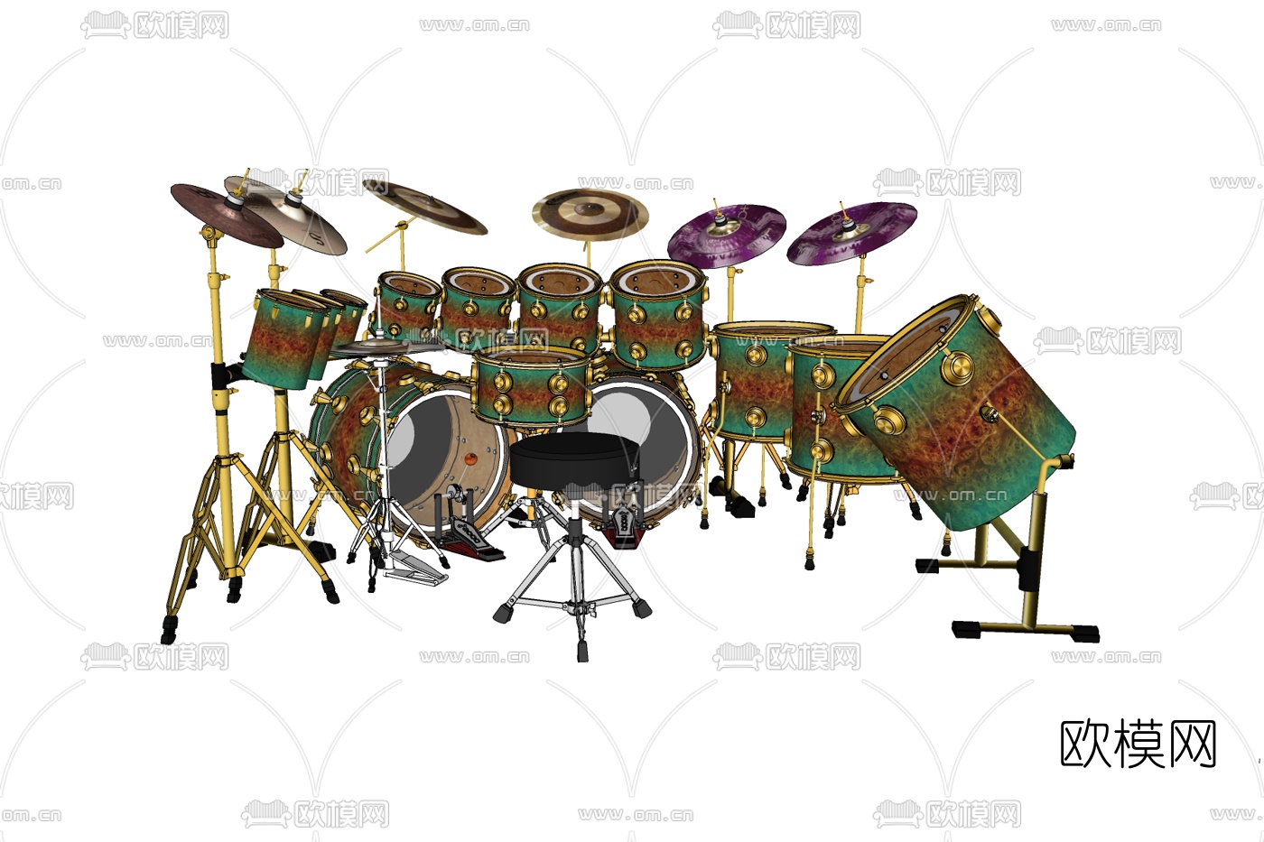 现代音乐设备免费su模型下载