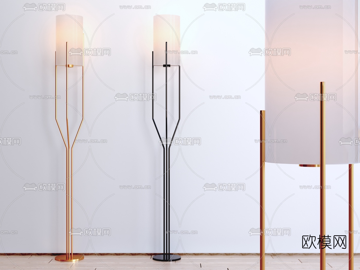 现代简约落地灯3d模型下载