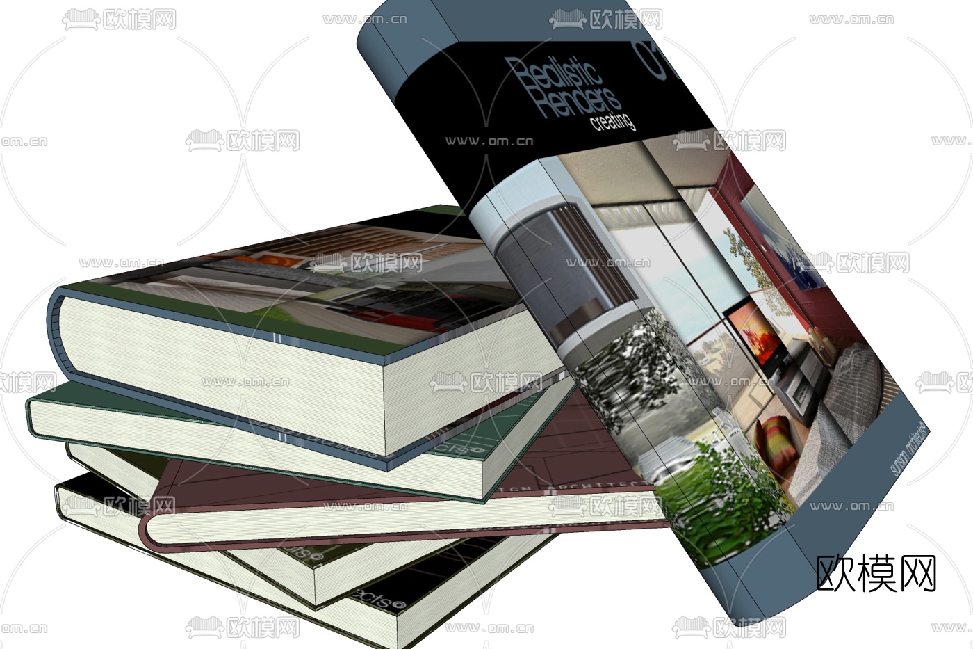 现代书籍免费su模型下载