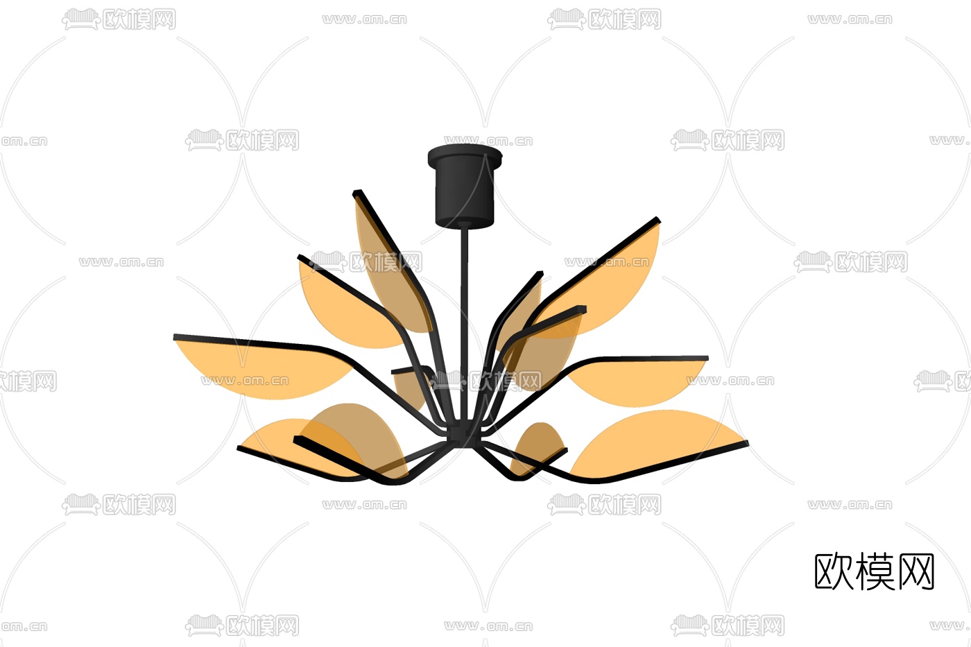 现代风扇装饰吊灯免费su模型下载