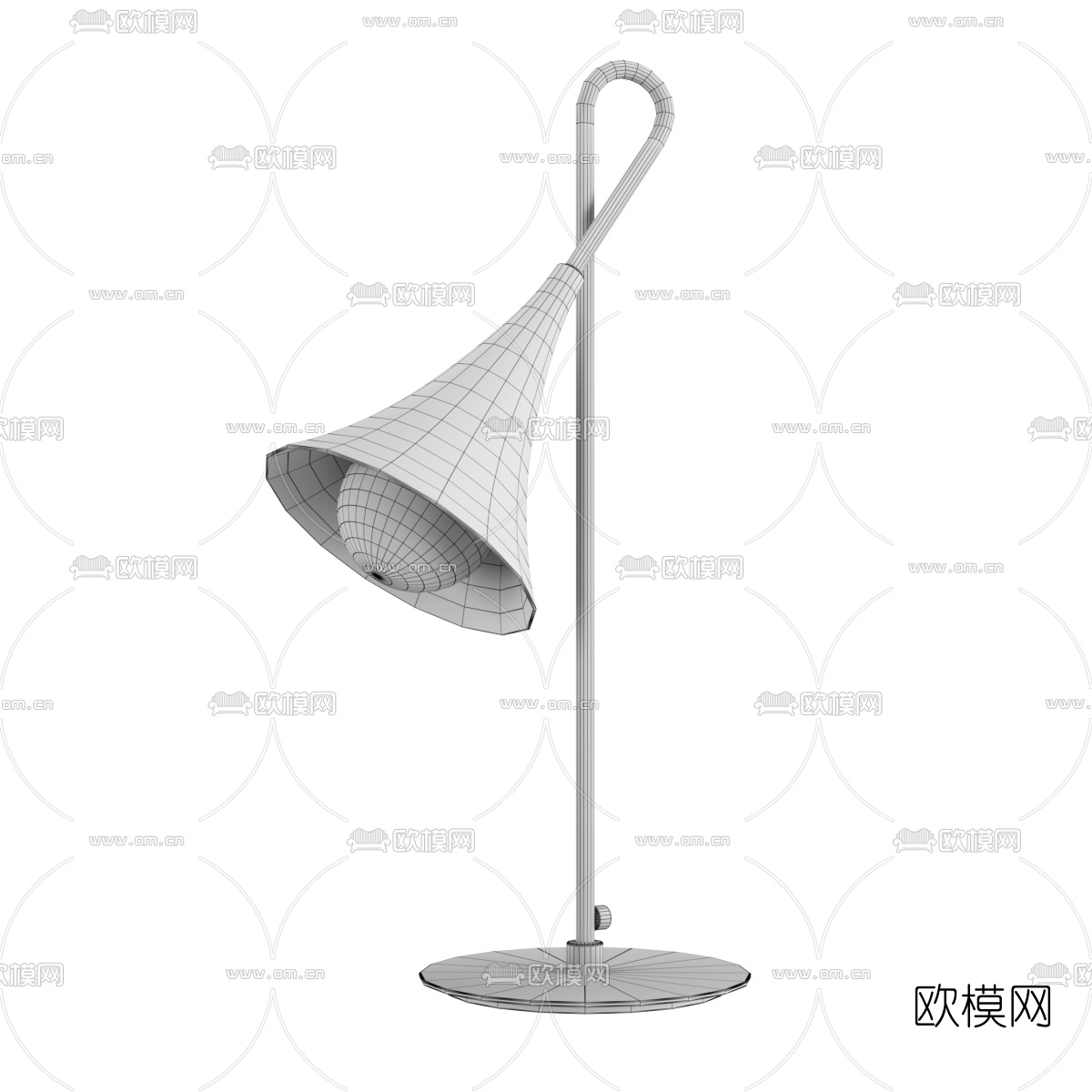 现代金属喇叭台灯3d模型