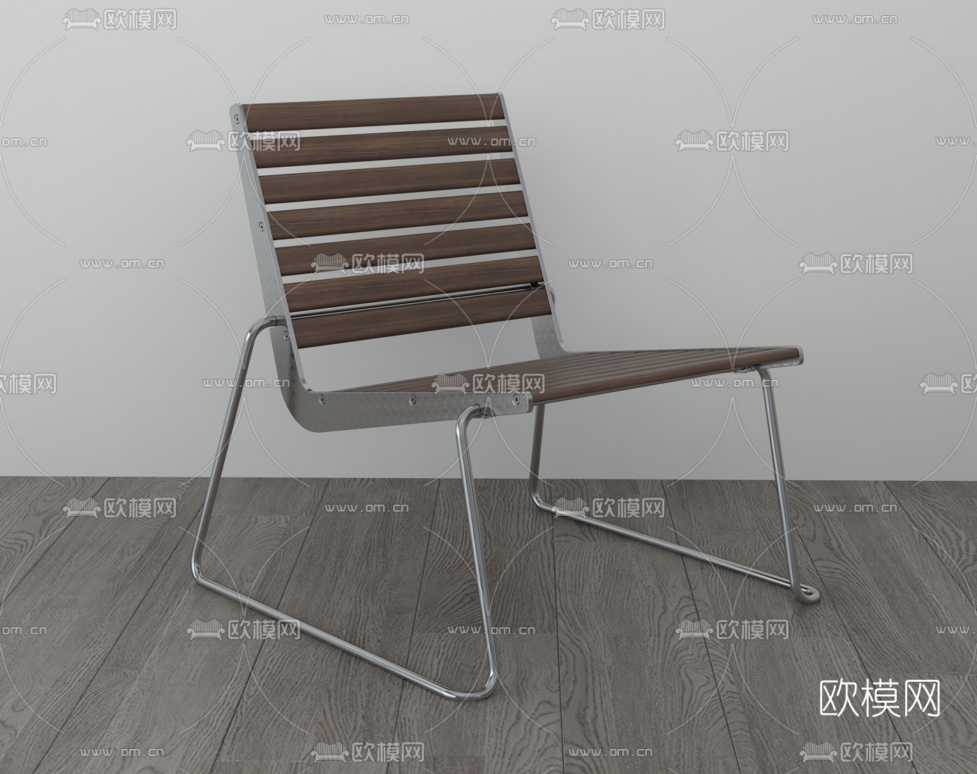 现代实木户外椅3d模型下载