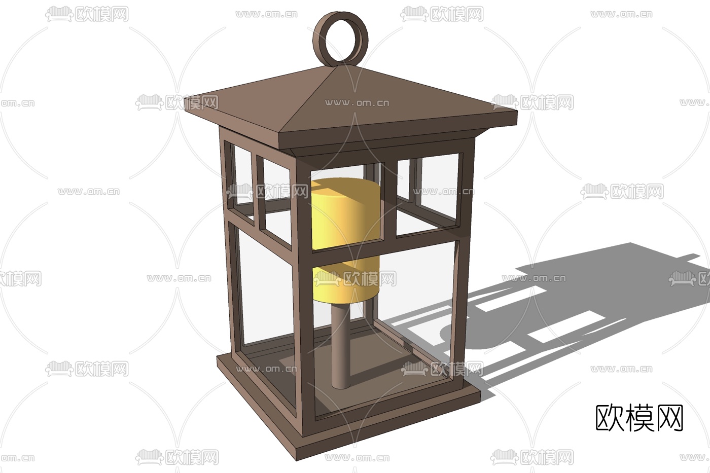 新中式烛台灯免费su模型下载