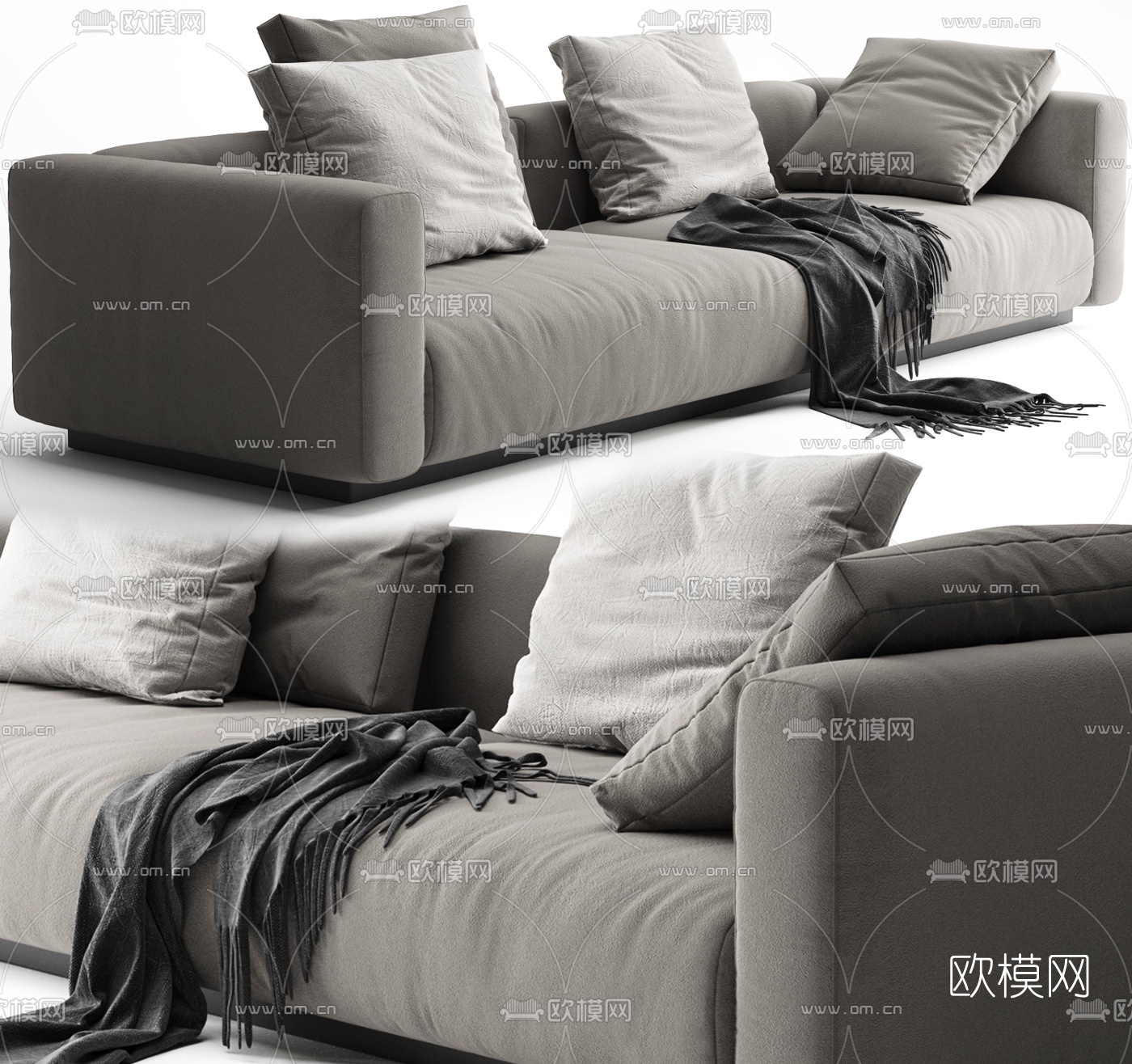 Flexform Lario Sofa现代布艺多人沙发3d模型