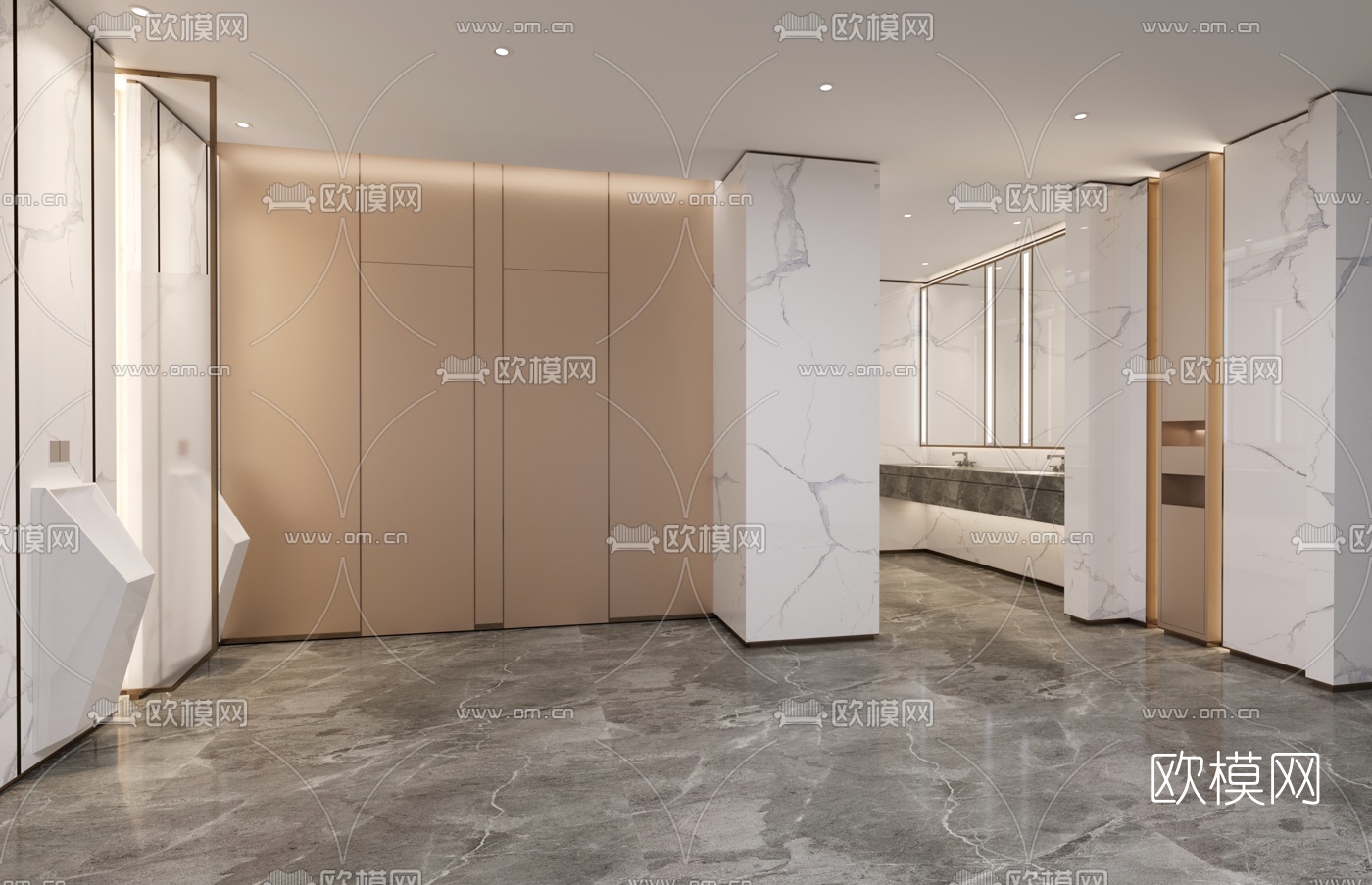 现代公共卫生间3d模型下载