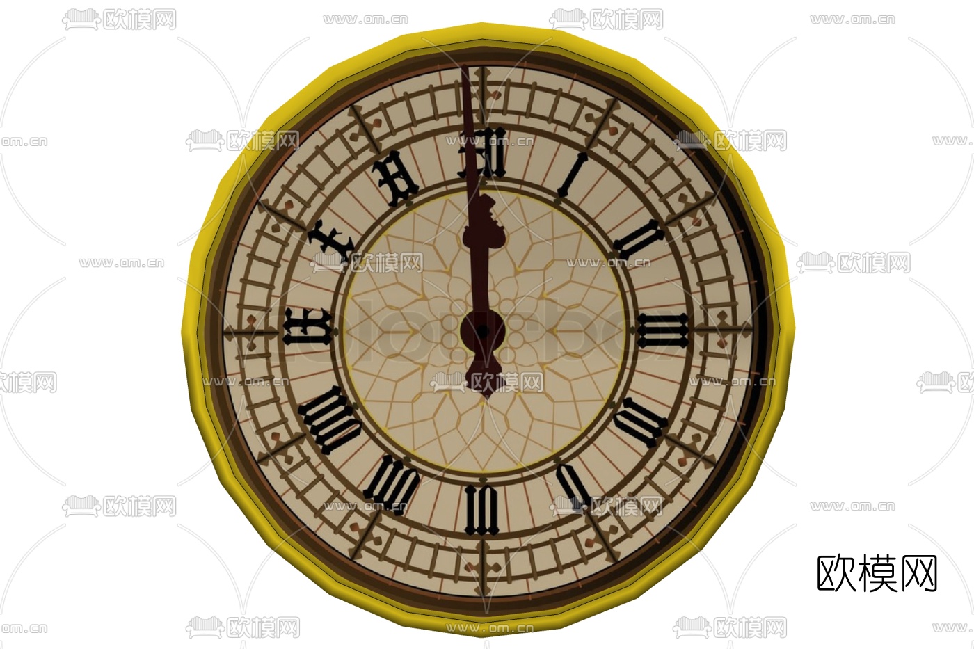 欧式圆形钟表免费su模型下载