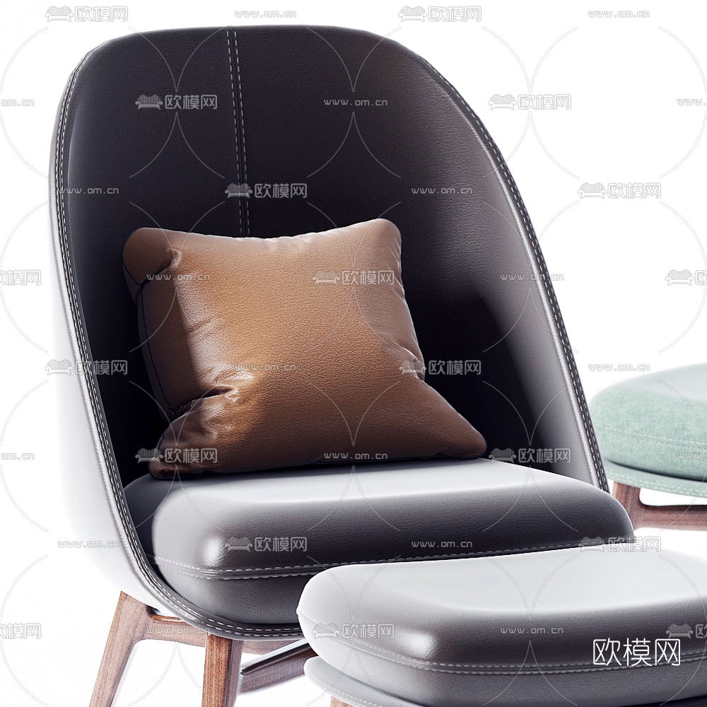 现代皮革躺椅3d模型