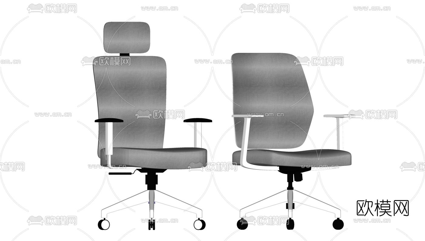 现代布艺办公椅组合su模型下载