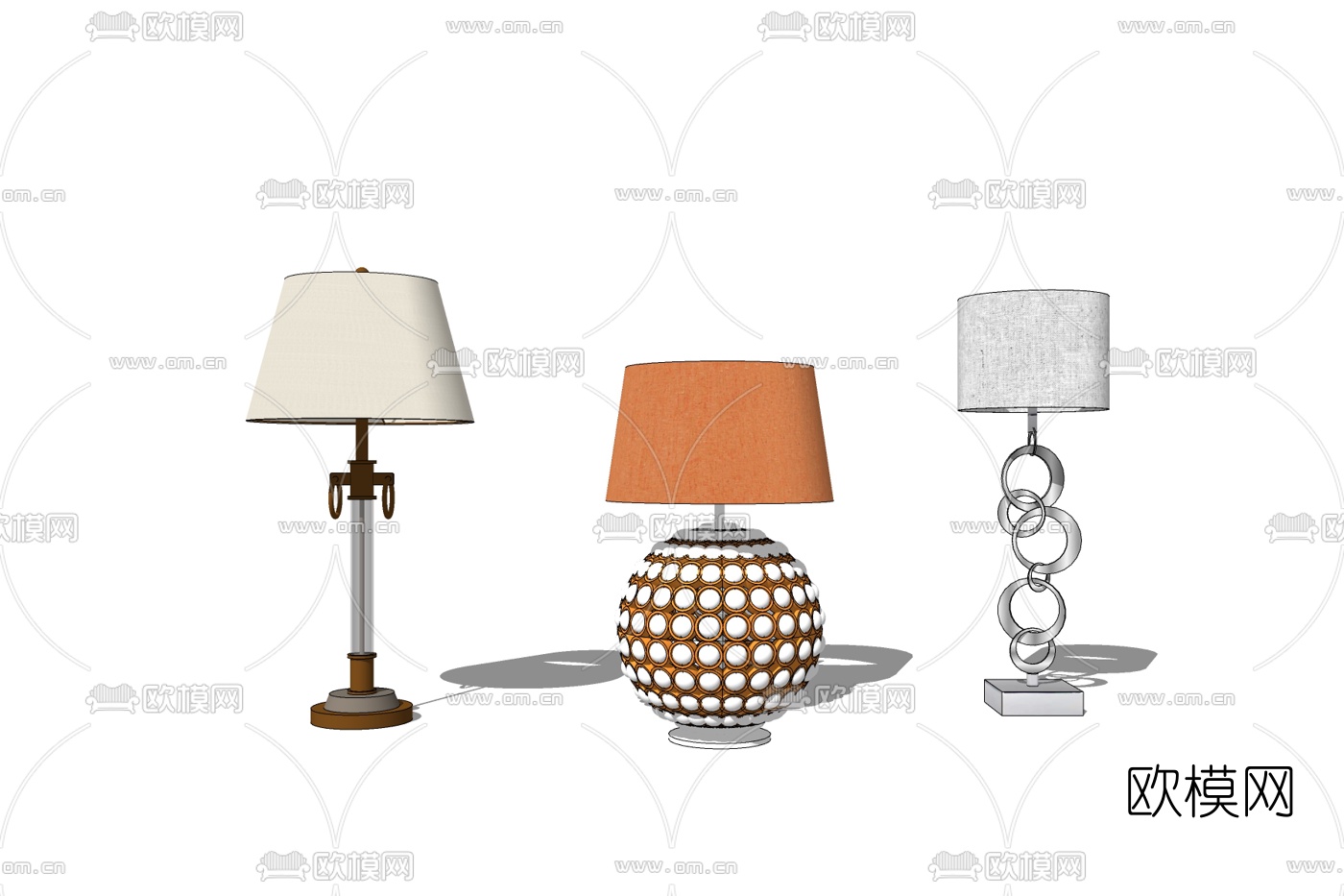 简欧台灯免费su模型下载