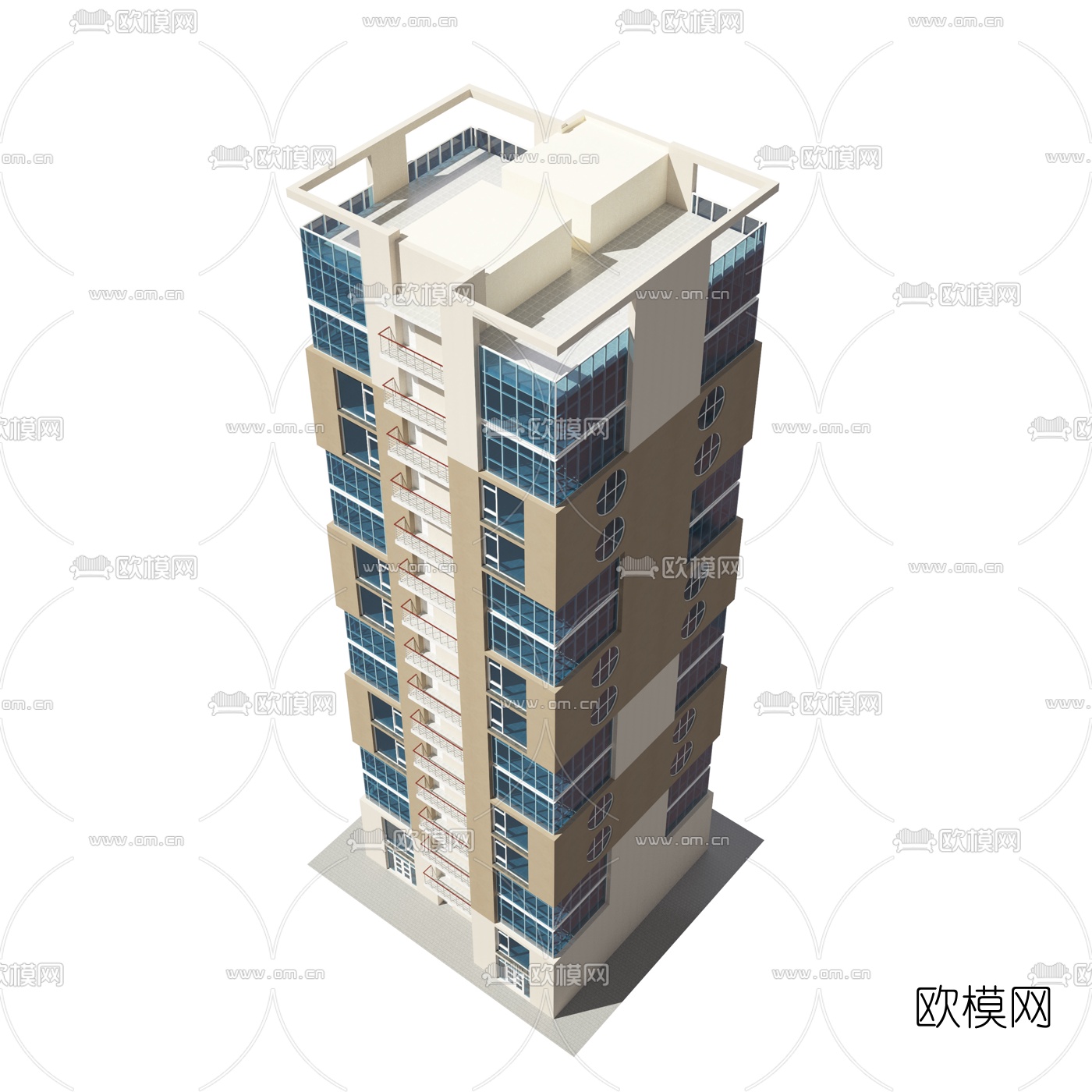 现代办公楼外观免费3d模型