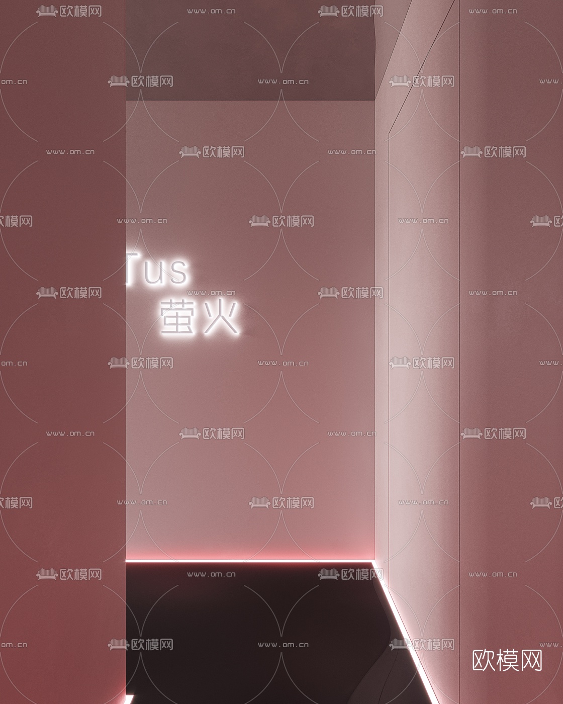 现代敞开式办公室3d模型