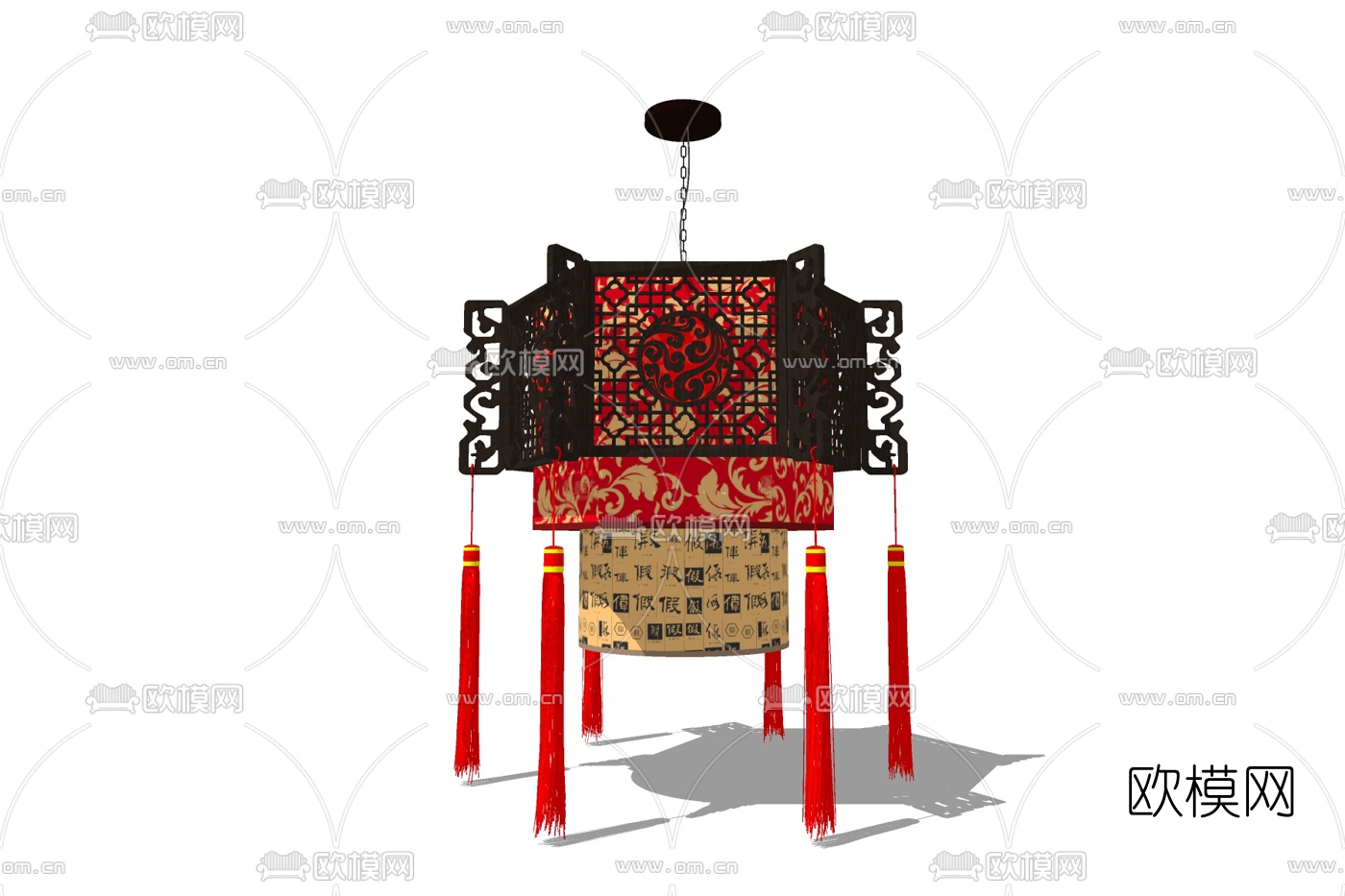 中式吊灯免费su模型下载