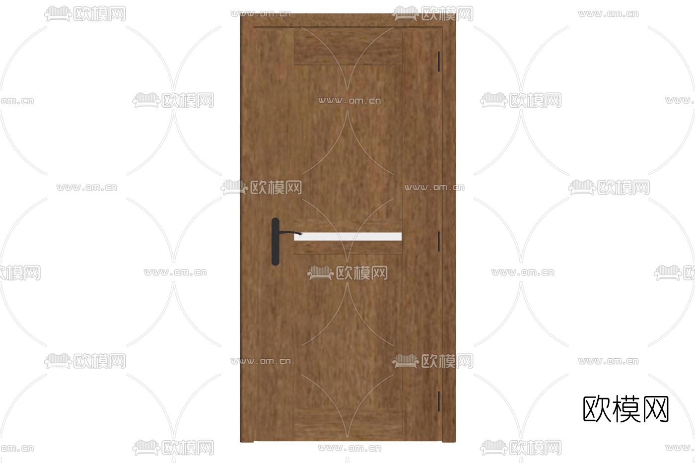新中式平开门免费su模型下载