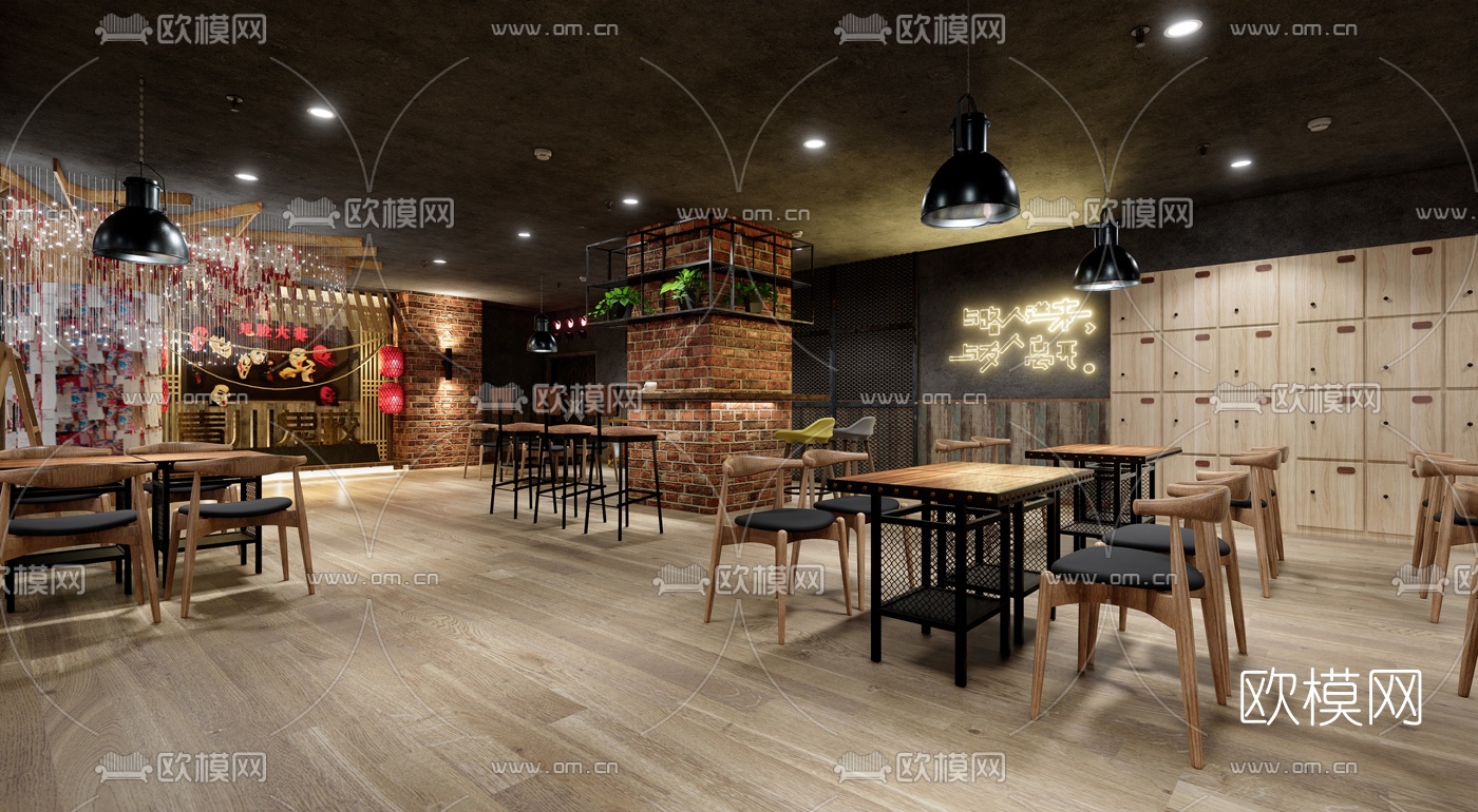 北欧鬼屋接待大厅su模型下载（渲染图2）