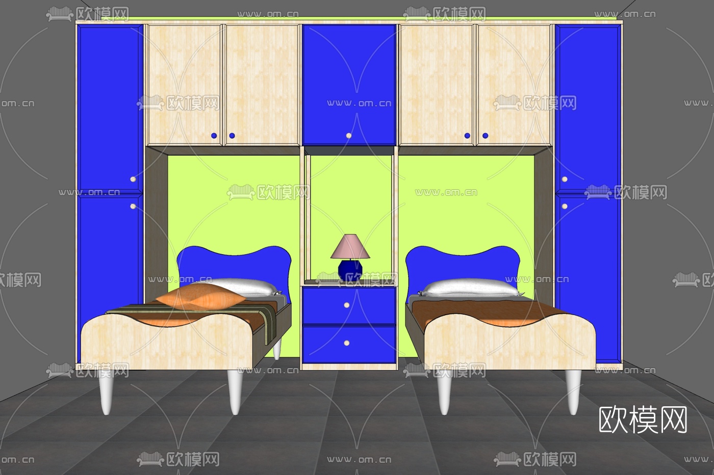 北欧儿童床免费su模型下载