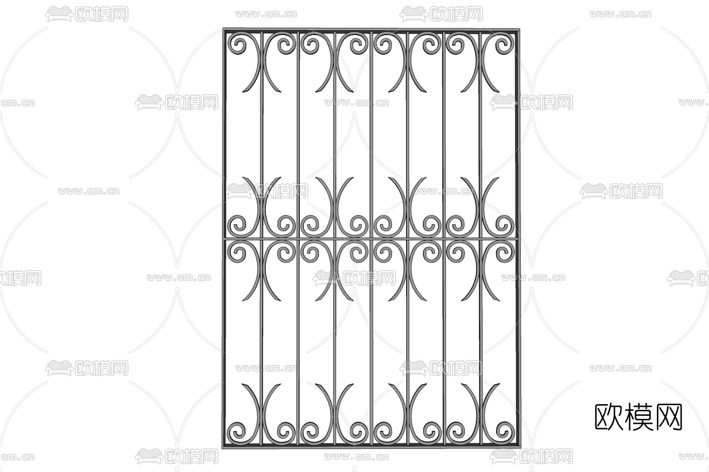 欧式铁艺庭院围栏免费su模型下载