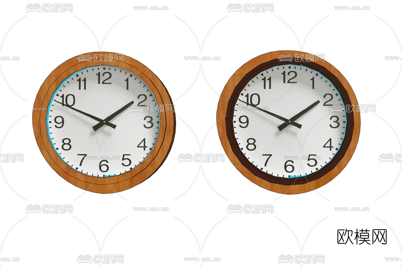 现代实木挂钟免费su模型下载