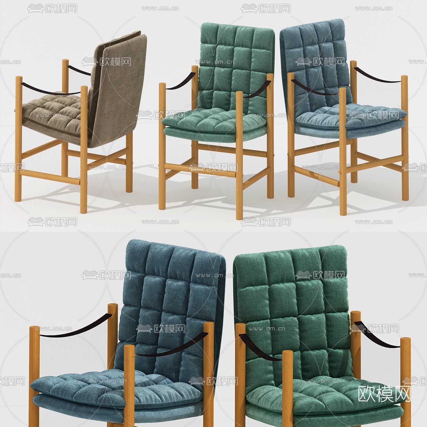北欧布艺单椅3d模型下载