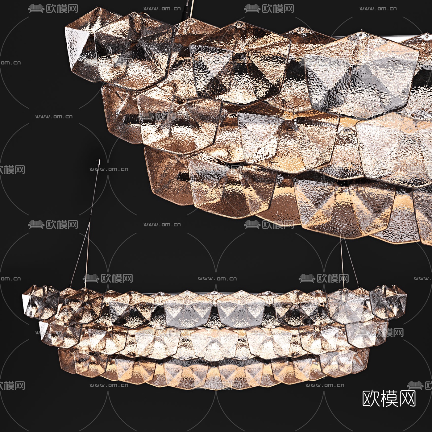 现代水晶装饰灯3d模型