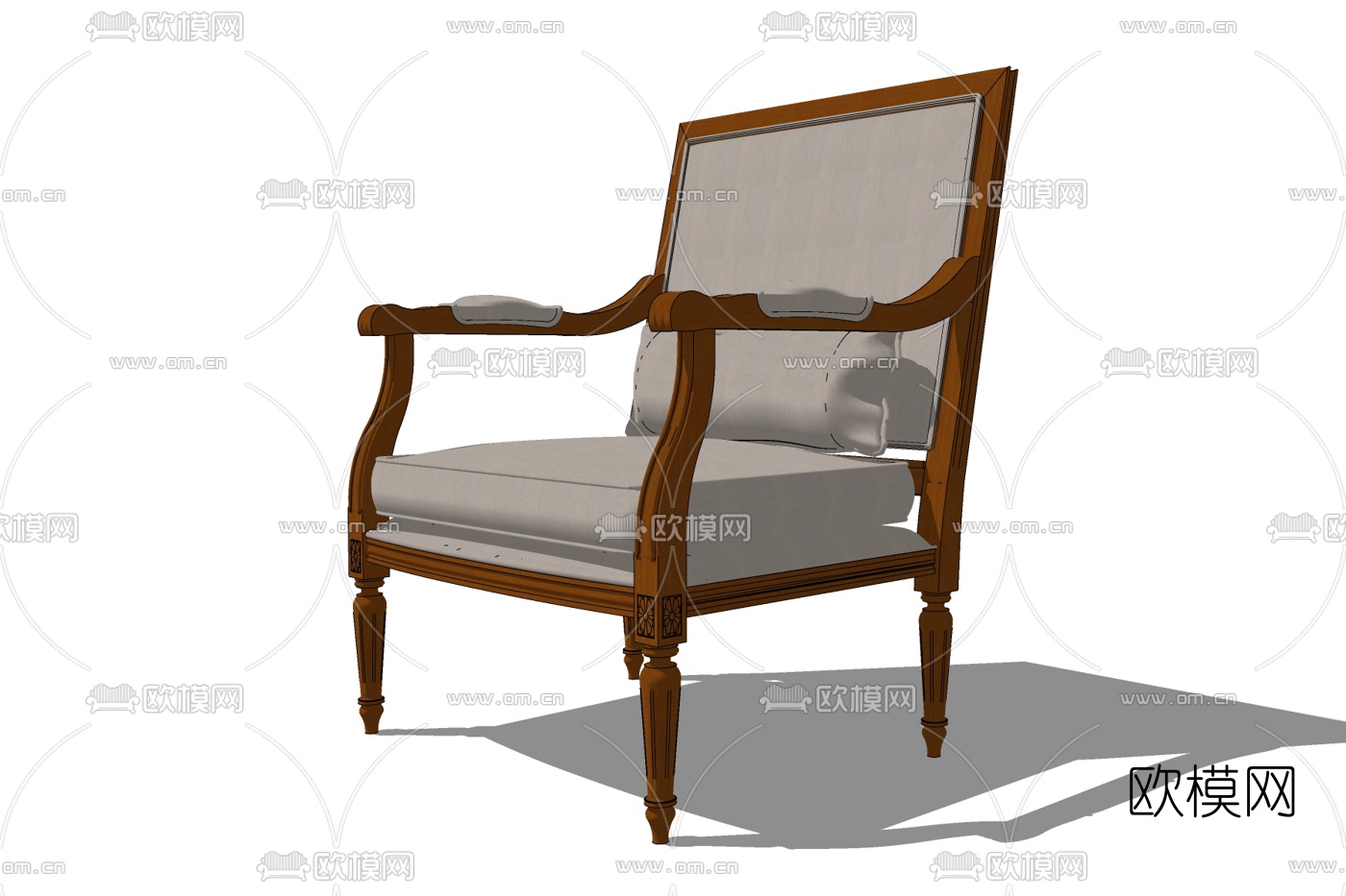 简欧单人沙发免费su模型下载