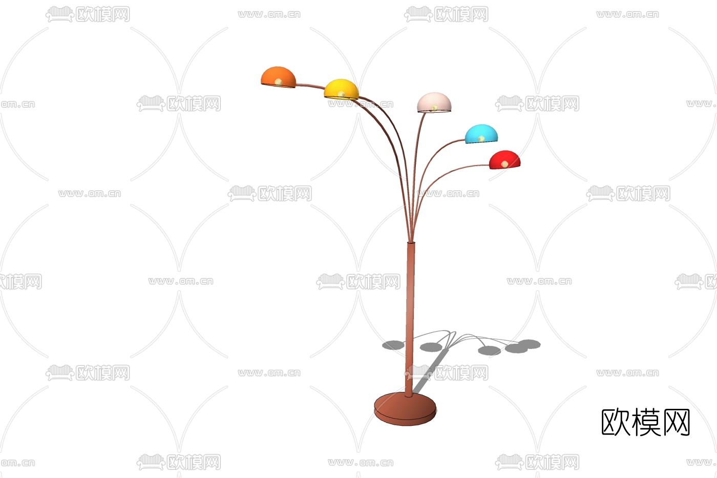 现代金属台灯免费su模型下载