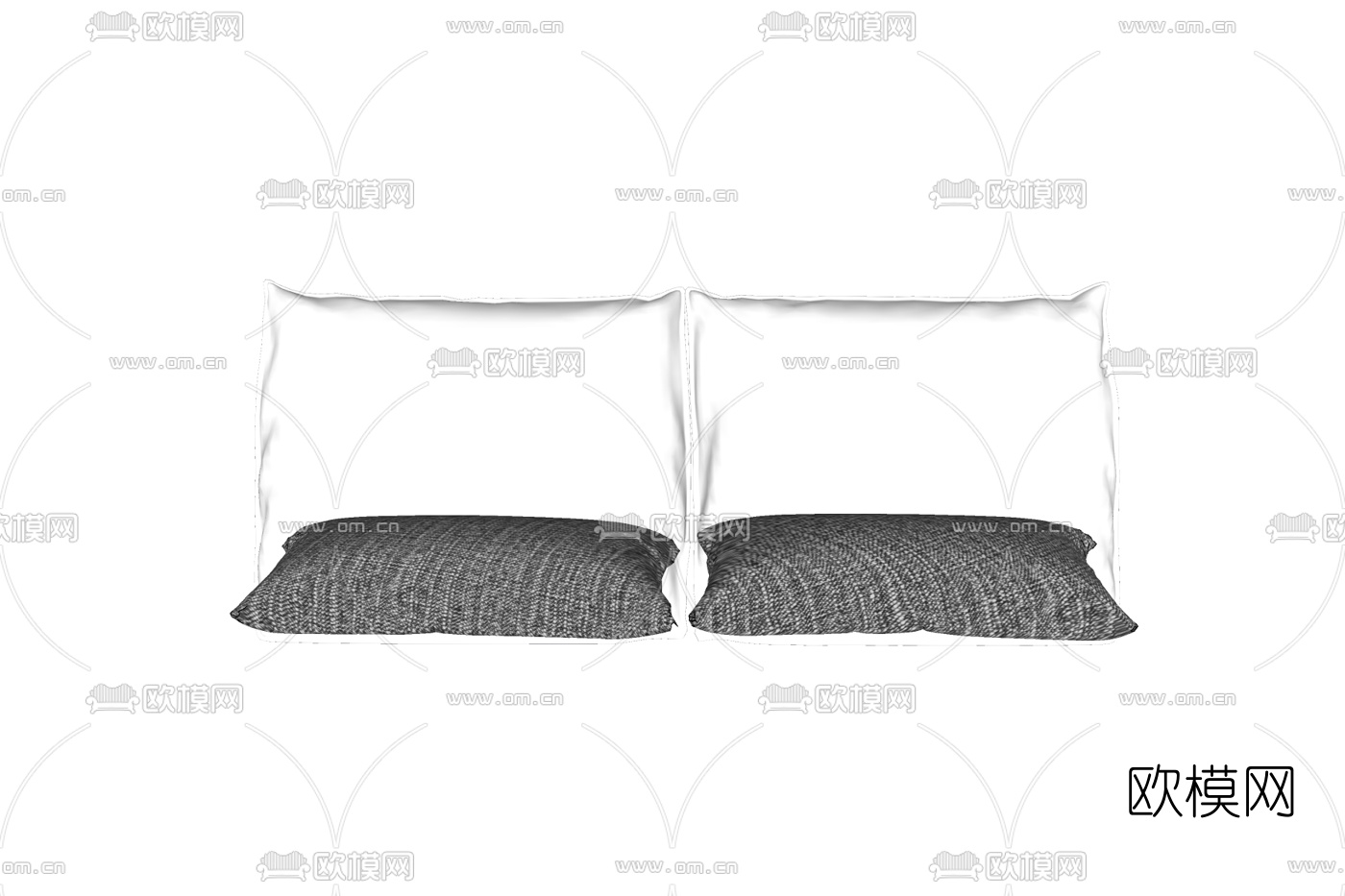 现代布艺枕头免费su模型下载