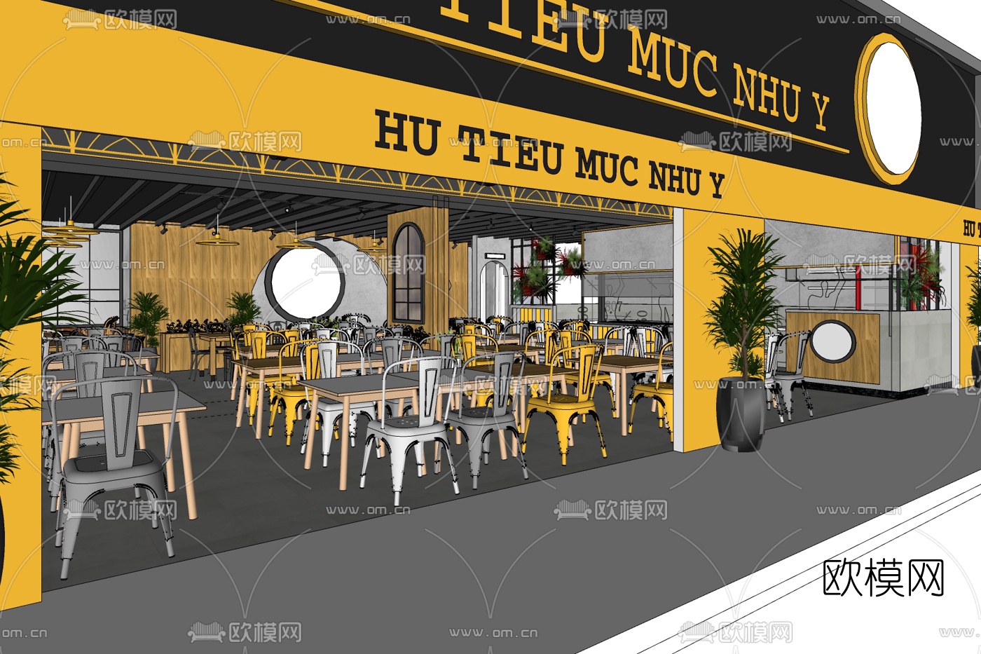 欧式快餐店免费su模型