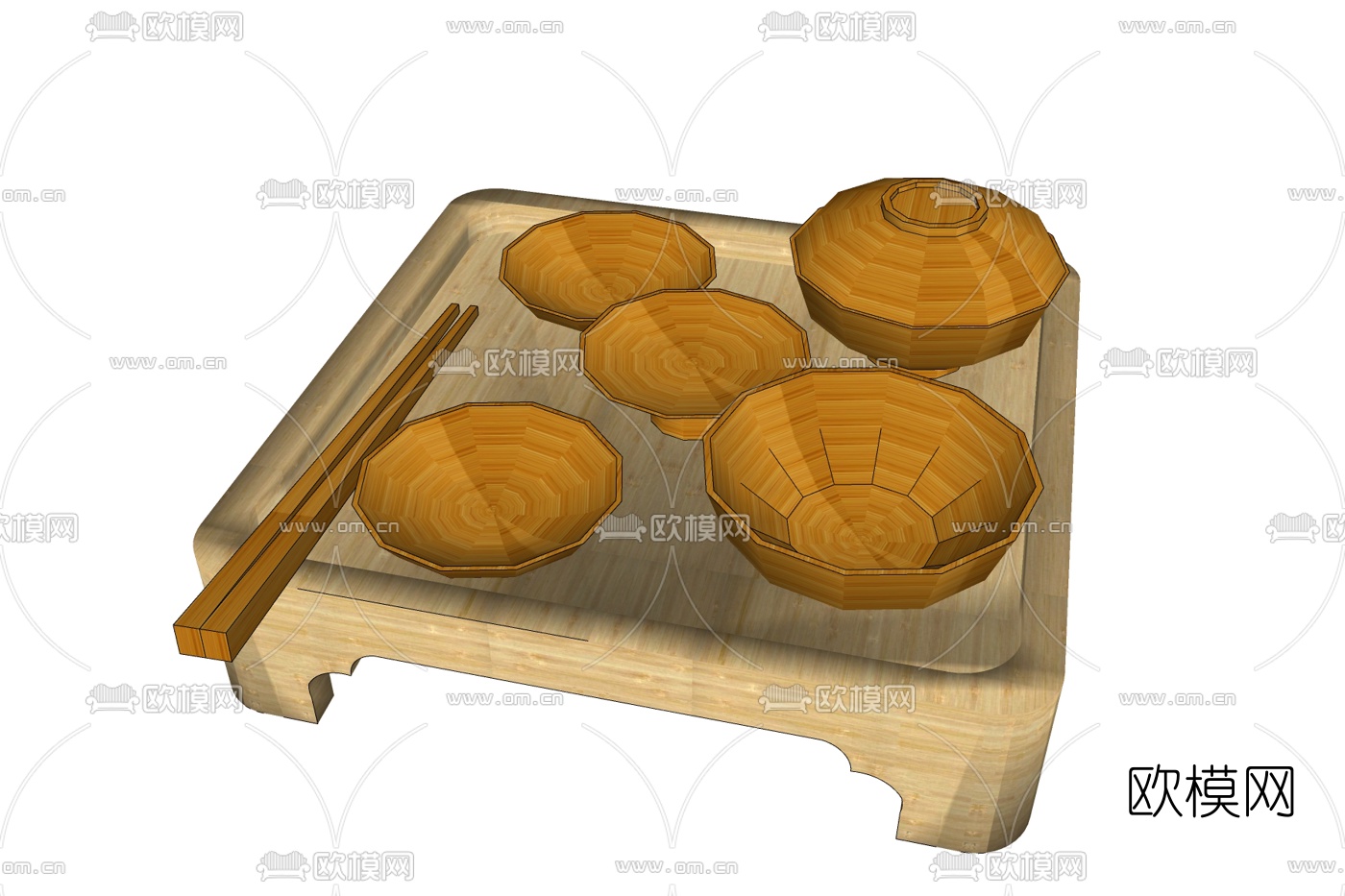 现代碗碟筷子免费su模型下载