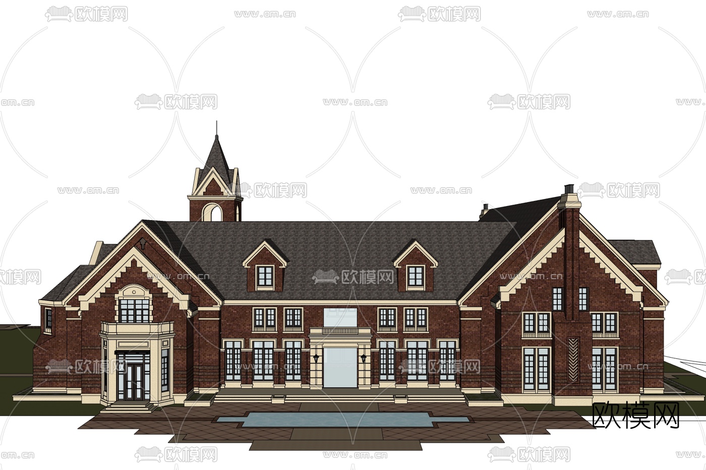 欧式别墅外观免费su模型下载