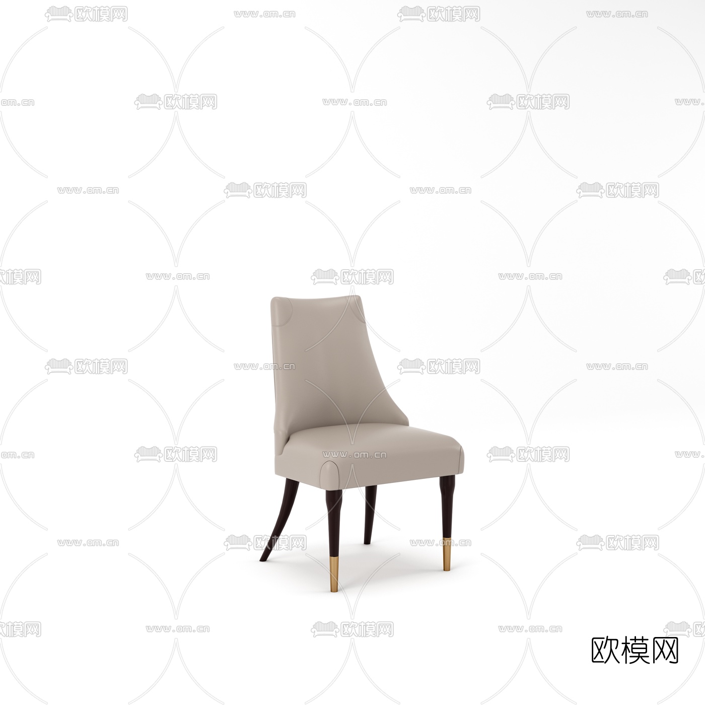 手取网 现代皮革单人餐椅3d模型