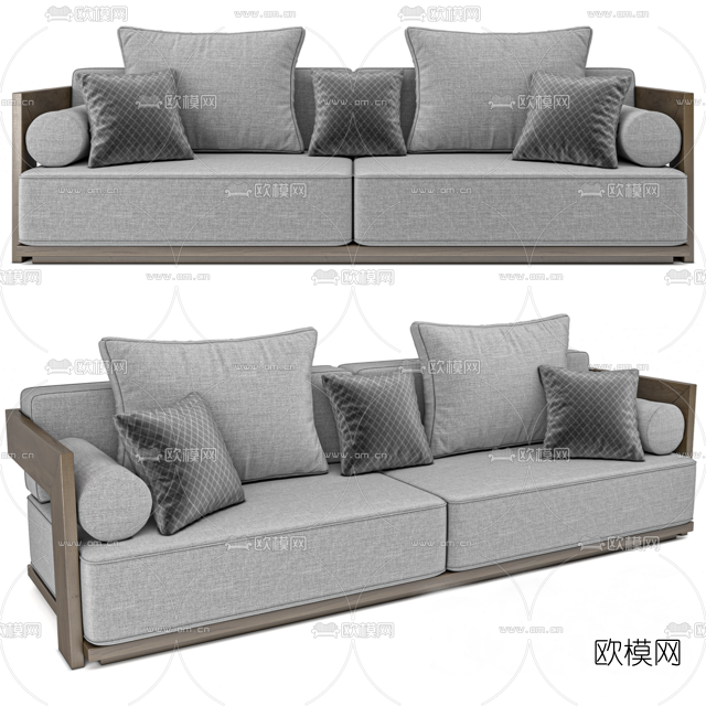 现代布艺双人沙发3d模型