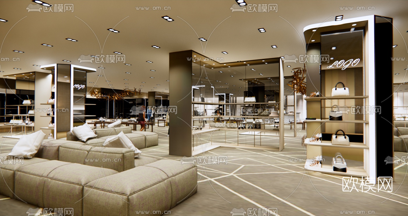 现代商场服饰专卖店su模型