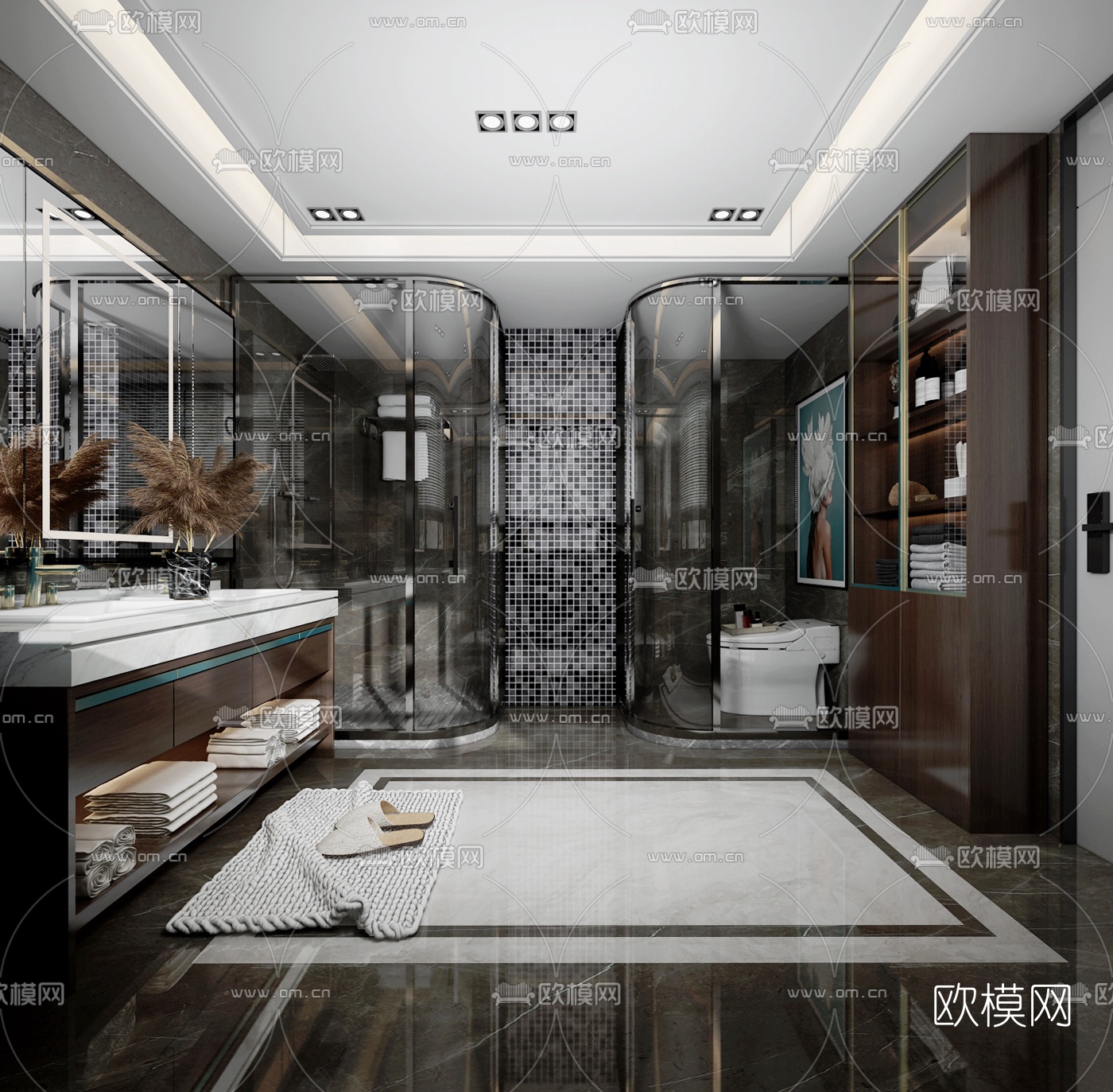 现代轻奢卫生间3d模型