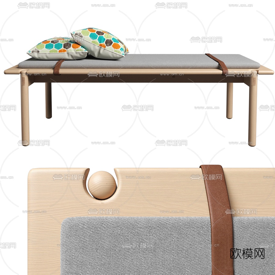 北欧简约脚踏3d模型下载（渲染图2）