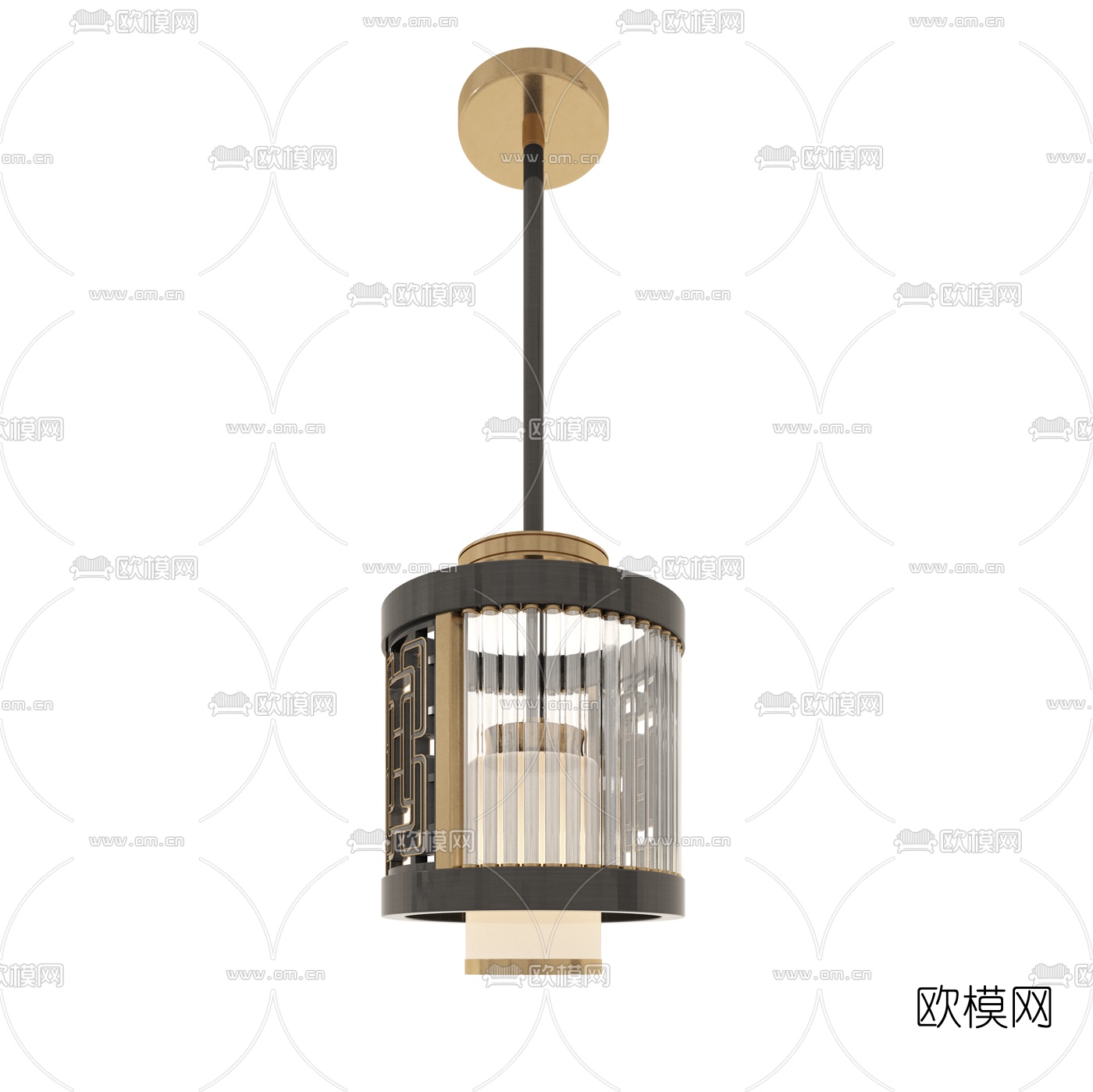 新中式金属吊灯3d模型