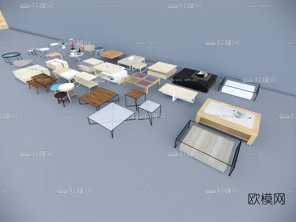 北欧实木茶几边几su模型下载（渲染图4）