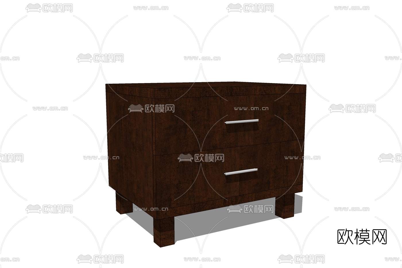 中式实木床头柜免费su模型下载
