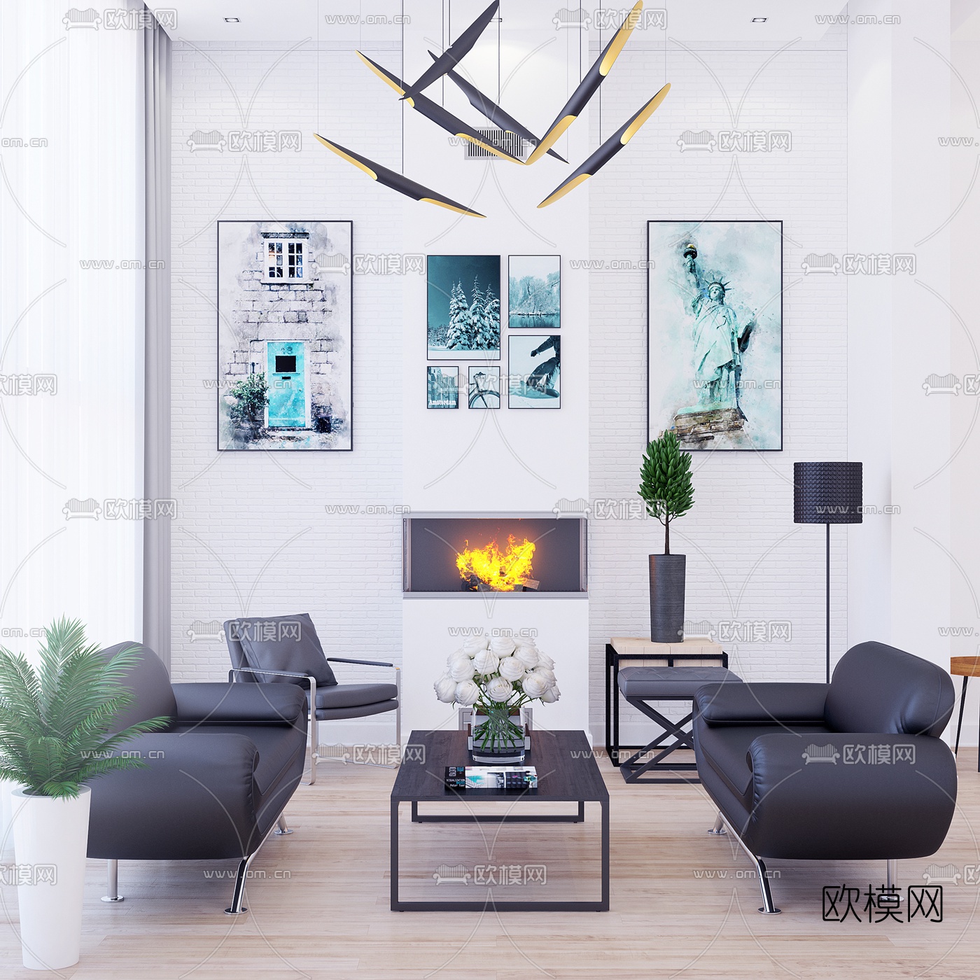 现代组合沙发3d模型下载_ID:10157818_3dmax免费模型-欧模网