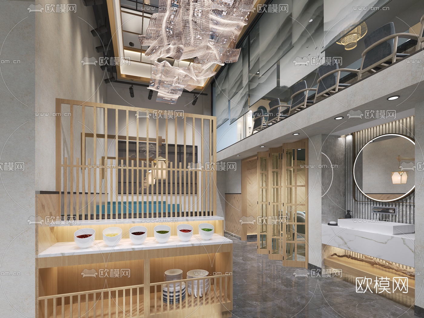 新中式火锅店3d模型