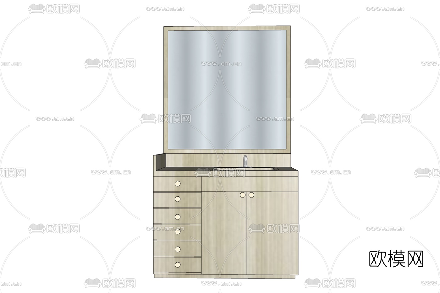 现代浴室柜洗手台免费su模型下载