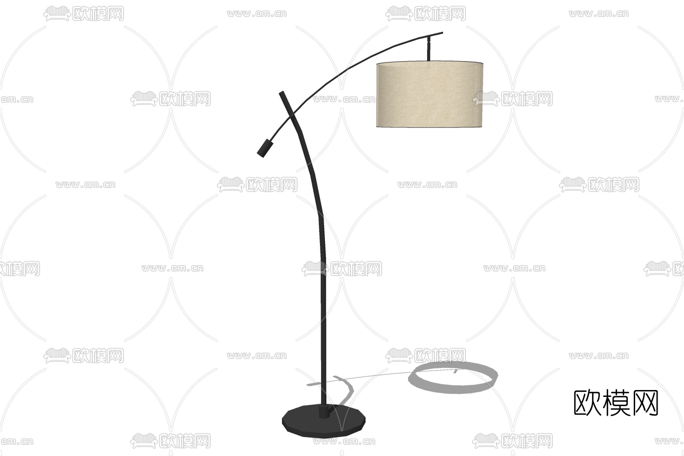 现代金属落地灯免费su模型下载