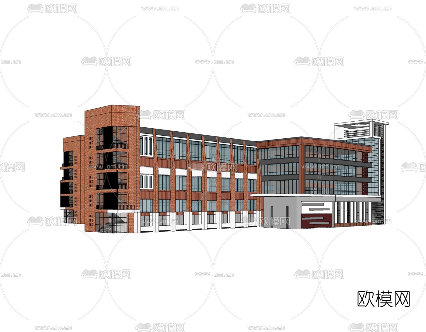 现代教学楼免费su模型