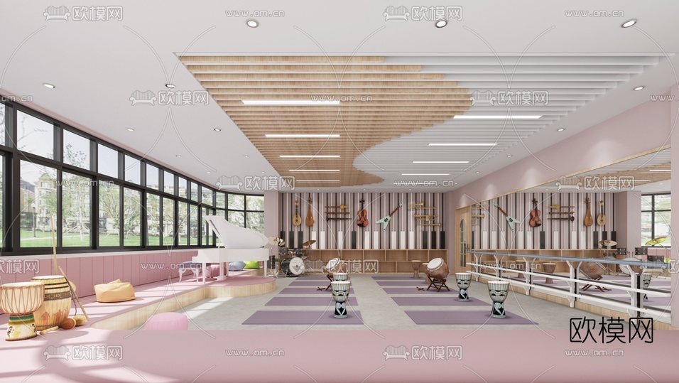 现代音乐教室音体室3d模型下载